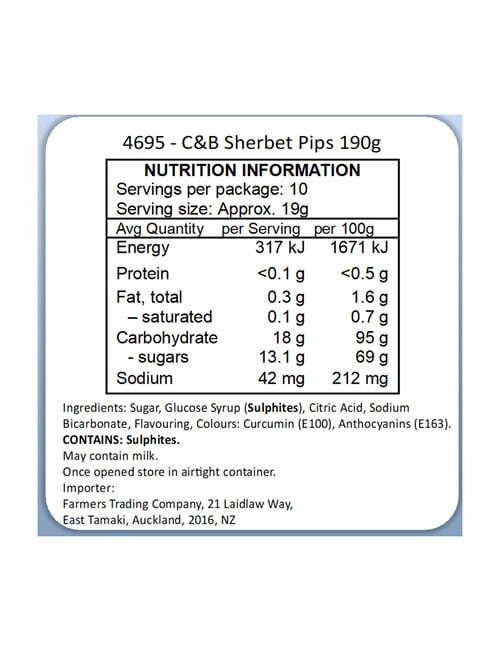 Cartwright & Butler Sherbet Pips Carton, 190g product photo View 02 L