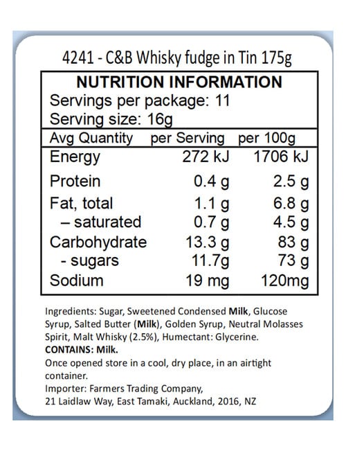 Cartwright & Butler Fudge Whiskey Tin, 175g product photo View 02 L