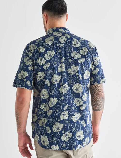 Kauri Trail Poppy Short Sleeve Shirt, Navy product photo View 02 L