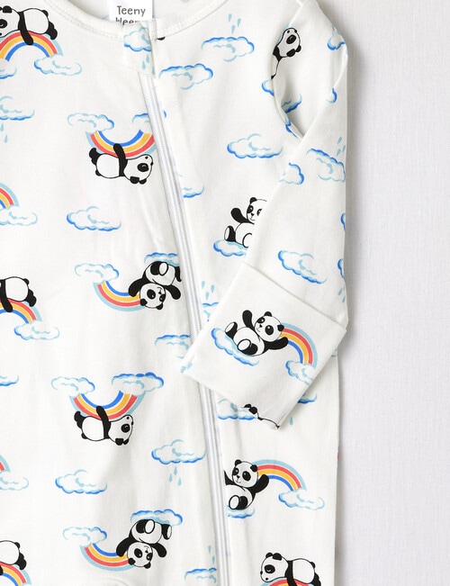 Teeny Weeny Sleep Rainbow Pandas Sleepsuit, White product photo View 02 L