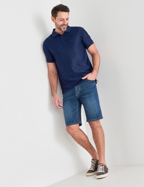 Chisel Textured Quick Dry Polo, Navy product photo View 03 L