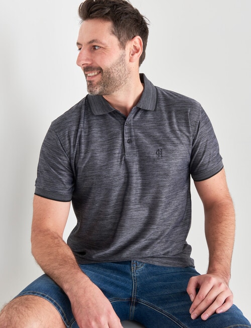 Chisel Textured Quick Dry Polo, Charcoal product photo