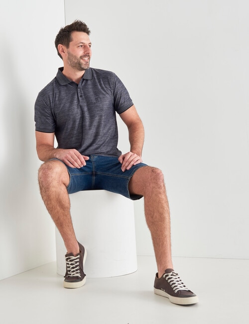 Chisel Textured Quick Dry Polo, Charcoal product photo View 03 L