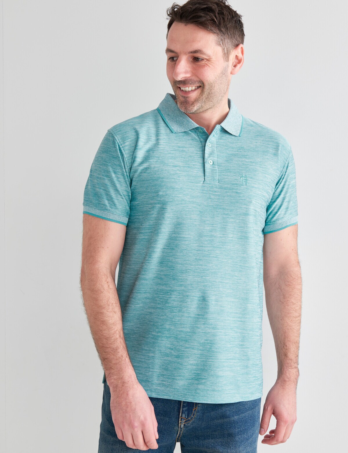 Chisel Textured Quick Dry Polo Shirt, Aqua - T-shirts, Singlets & Polos