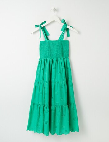 Switch Broderie Midi Dress, Emerald product photo