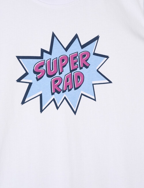 Sleep Squad Super Rad Knit Short PJ Set, White & Mid Blue, 8-16 product photo View 02 L