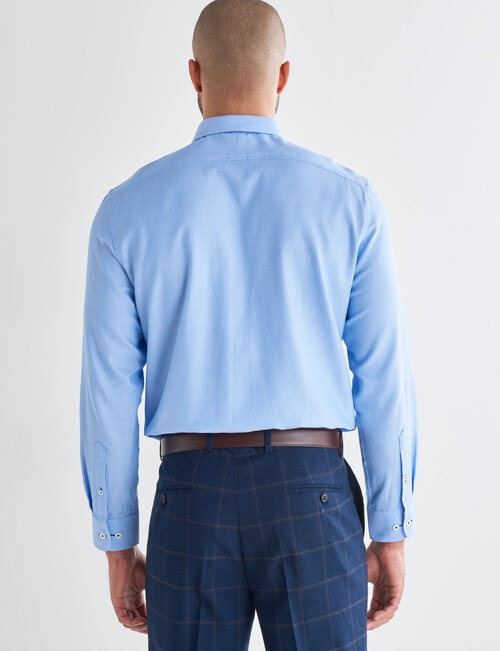 Laidlaw + Leeds Mid Dobby Long Sleeve Shirt, Blue product photo View 02 L