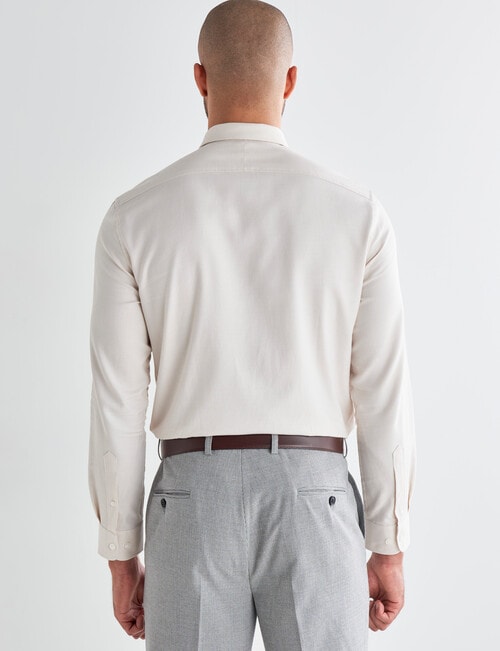 Laidlaw + Leeds Mid Dobby Long Sleeve Shirt, Cream product photo View 02 L