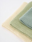 Stevens Stitch Dish Cloth, Set of 3, Sage product photo View 04 S