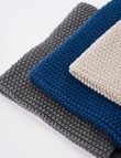 Stevens Stitch Dish Cloth, Set of 3, Navy product photo View 04 S