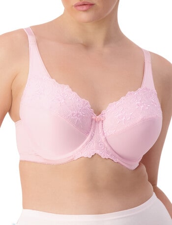 Triumph Embroidered Minimiser Bra, 2-Pack, Pink & Chocolate, D-G product photo