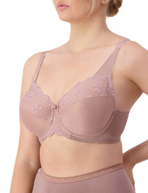 Triumph Embroidered Minimiser Bra, 2-Pack, Pink & Chocolate, D-G product photo View 06 L