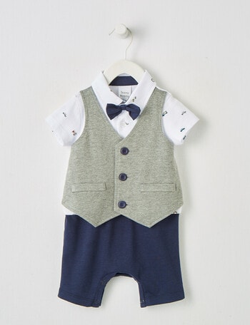 Teeny Weeny All Dressed Up Romper, Grey product photo