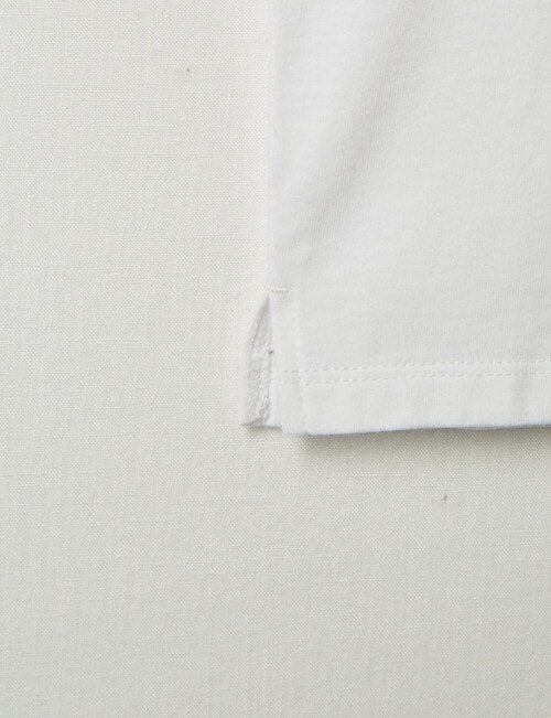 Mac & Ellie Short Sleeve Cotton Split Hem Tee, White product photo View 04 L