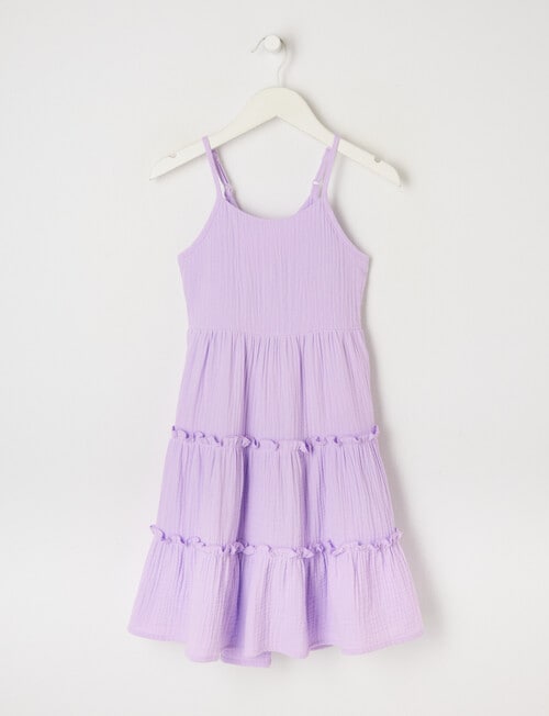 Mac & Ellie Tie Back Tiered Dress, Lavender - Dresses