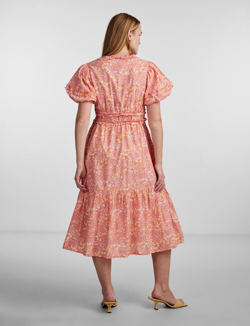 Y.A.S Lana Short Sleeve Midi Dress, Rosebloom product photo View 02 L