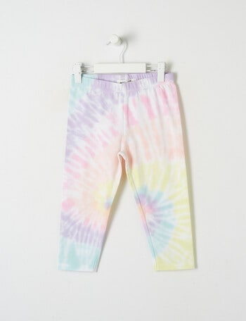 Mac & Ellie Tie Dye Rainbow 3/4 Legging, Lemon product photo