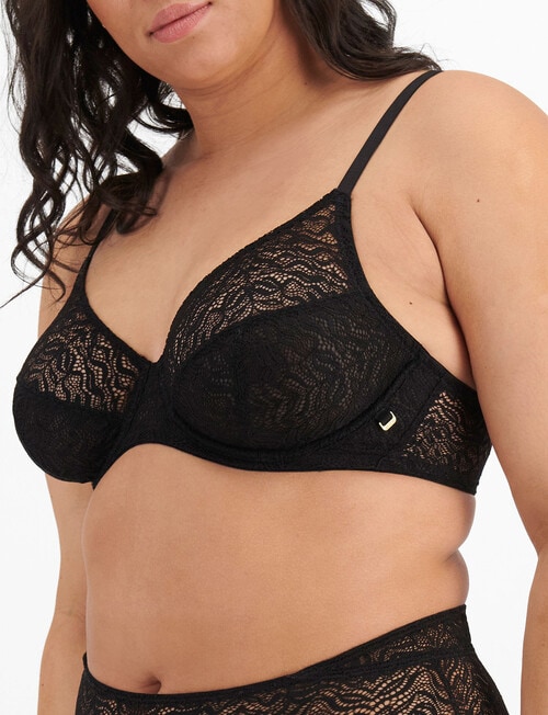 Berlei Because Lace Lightweight Bra, Black, B-F product photo View 02 L