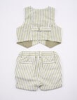 Teeny Weeny All Dressed Up Stripe Waistcoat & Pant Set, 2-Piece, Green product photo View 02 S