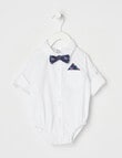 Teeny Weeny All Dressed Up Long-Sleeve Woven Bodysuit, White product photo View 02 S
