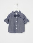 Teeny Weeny All Dressed Up Long-Sleeve Woven Shirt, Navy product photo View 02 S