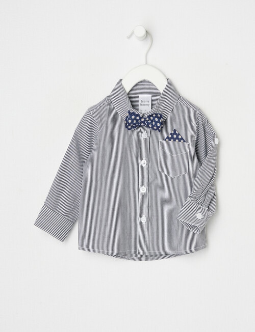 Teeny Weeny All Dressed Up Long-Sleeve Woven Shirt, Blue product photo