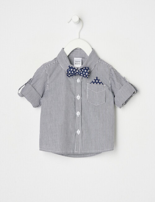 Teeny Weeny All Dressed Up Long-Sleeve Woven Shirt, Blue product photo View 02 L