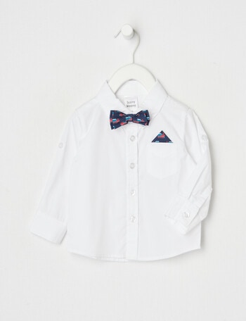 Teeny Weeny All Dressed Up Long-Sleeve Woven Shirt, White product photo