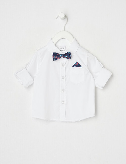 Teeny Weeny All Dressed Up Long-Sleeve Woven Shirt, White product photo View 02 L