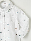 Teeny Weeny All Dressed Up Car Long-Sleeve Woven Shirt, White product photo View 04 S