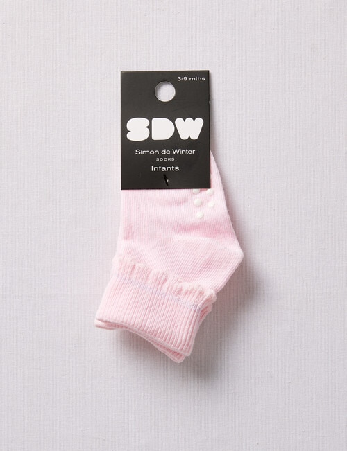 Simon De Winter Party Cuff Crew Sock, Misty Rose product photo View 02 L