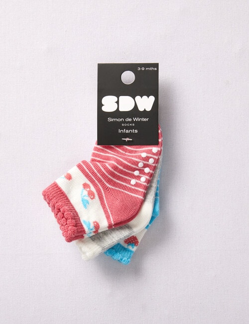 Simon De Winter Fruits Crew Sock, 3-Pack, White product photo View 02 L