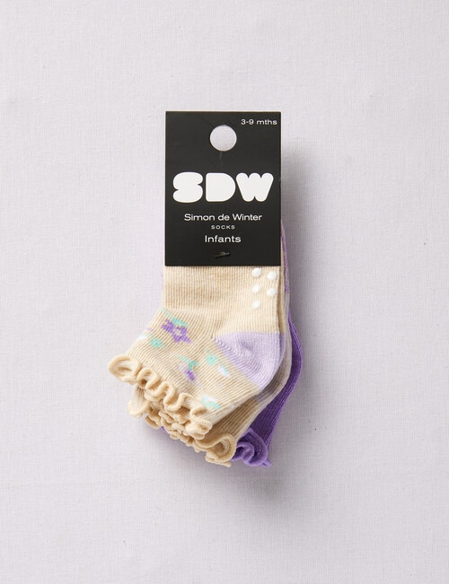 Simon De Winter Garden Crew Sock, 3-Pack, Purple product photo View 02 L