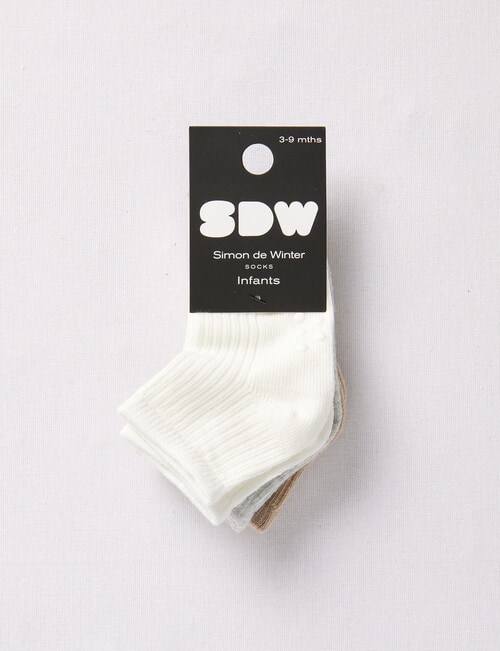 Simon De Winter Rib Sock, 3-Pack, Taupe product photo View 02 L