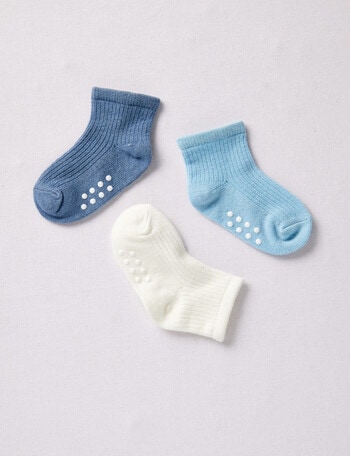 Simon De Winter Rib Sock, 3-Pack, Blue product photo