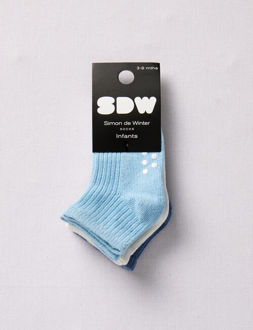 Simon De Winter Rib Sock, 3-Pack, Blue product photo View 02 L
