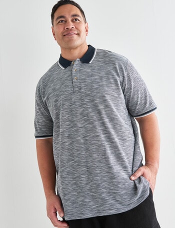Chisel King Size Tipped Polo, Charcoal product photo