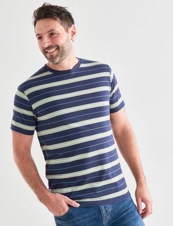 Chisel Ultimate Stripe Crew Tee, Navy product photo