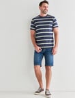 Chisel Ultimate Stripe Crew Tee, Navy product photo View 03 S