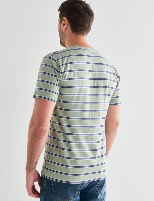 Chisel Ultimate Stripe Crew Tee, Sage product photo View 02 L