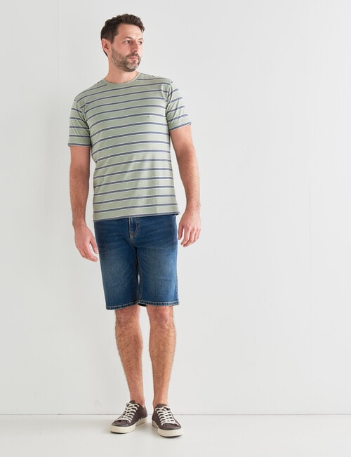 Chisel Ultimate Stripe Crew Tee, Sage product photo View 03 L