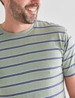Chisel Ultimate Stripe Crew Tee, Sage product photo View 04 S