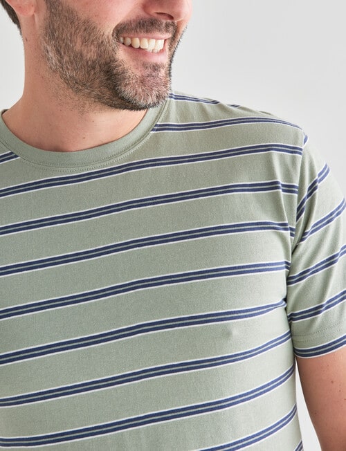 Chisel Ultimate Stripe Crew Tee, Sage product photo View 04 L