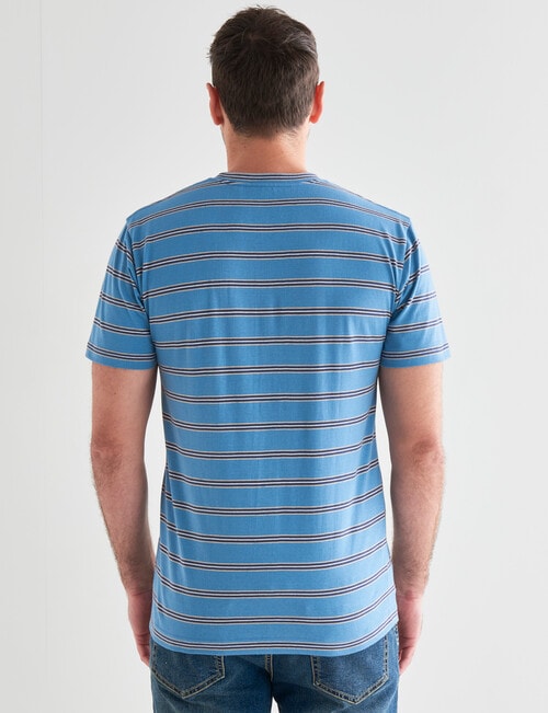 Chisel Ultimate Stripe Crew Tee, Mid Blue product photo View 02 L