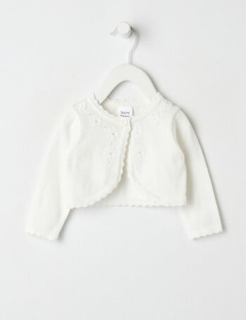 Teeny Weeny All Dressed Up Knit Bolero Cardigan, Vanilla product photo