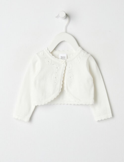 Teeny Weeny All Dressed Up Knit Bolero Cardigan, Vanilla product photo