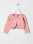 Teeny Weeny All Dressed Up Knit Bolero Cardigan, Blush Pink product photo