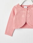 Teeny Weeny All Dressed Up Knit Bolero Cardigan, Blush Pink product photo View 02 S