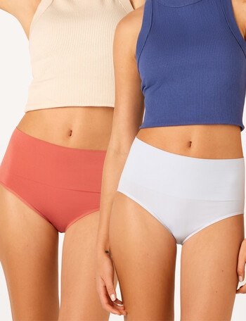 Ambra Seamless Soothies Full Brief, 2-Pack, Desert & Blue, 8-18 product photo