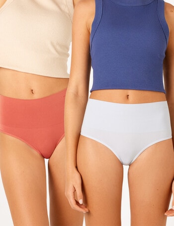 Ambra Seamless Soothies G-String Brief, 2-Pack, Desert & Blue, 8-18 product photo